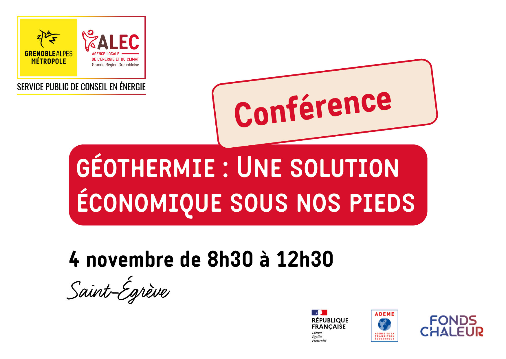 CONFÉRENCE ET VISITE « Géothermie, une solution économique sous nos pieds »